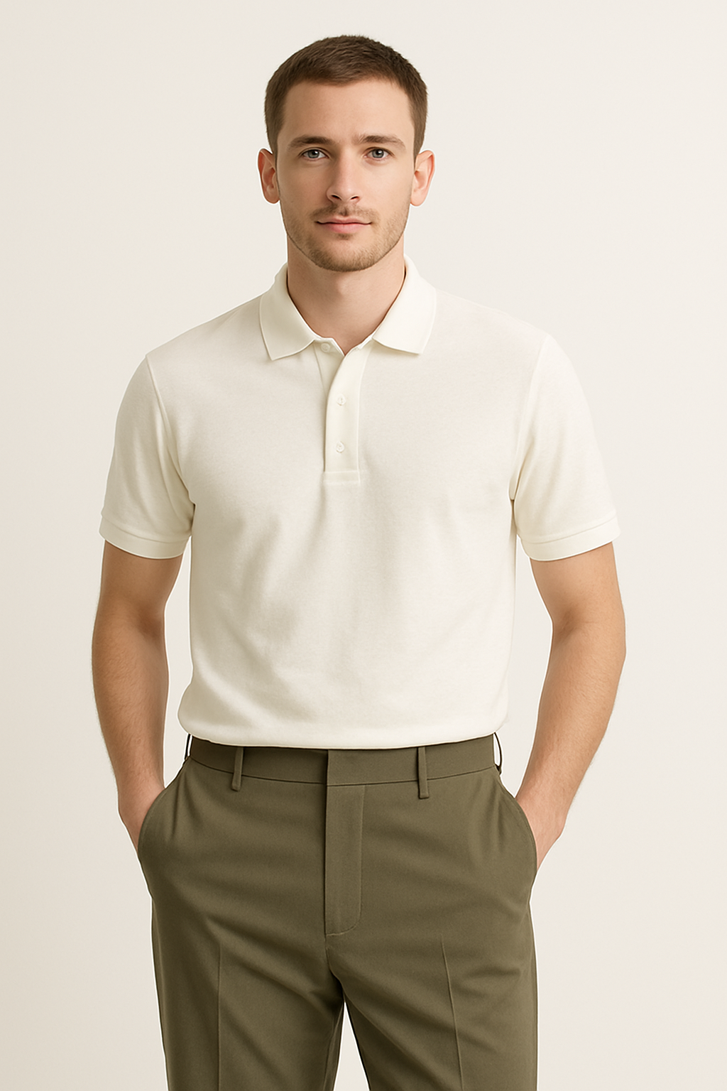 Polo (S–2XL) White – Vue 3