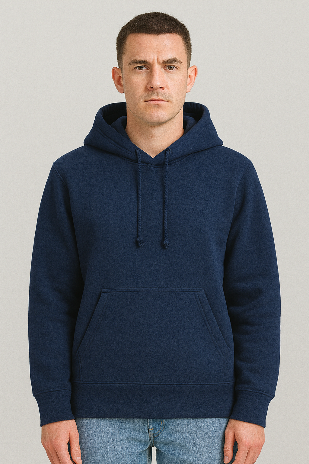 Sweat à capuche sans zip Navy – Vue 3