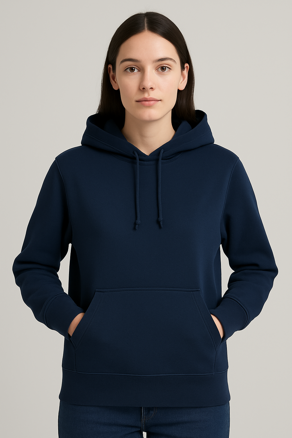 Sweat à capuche sans zip Navy – Vue 2