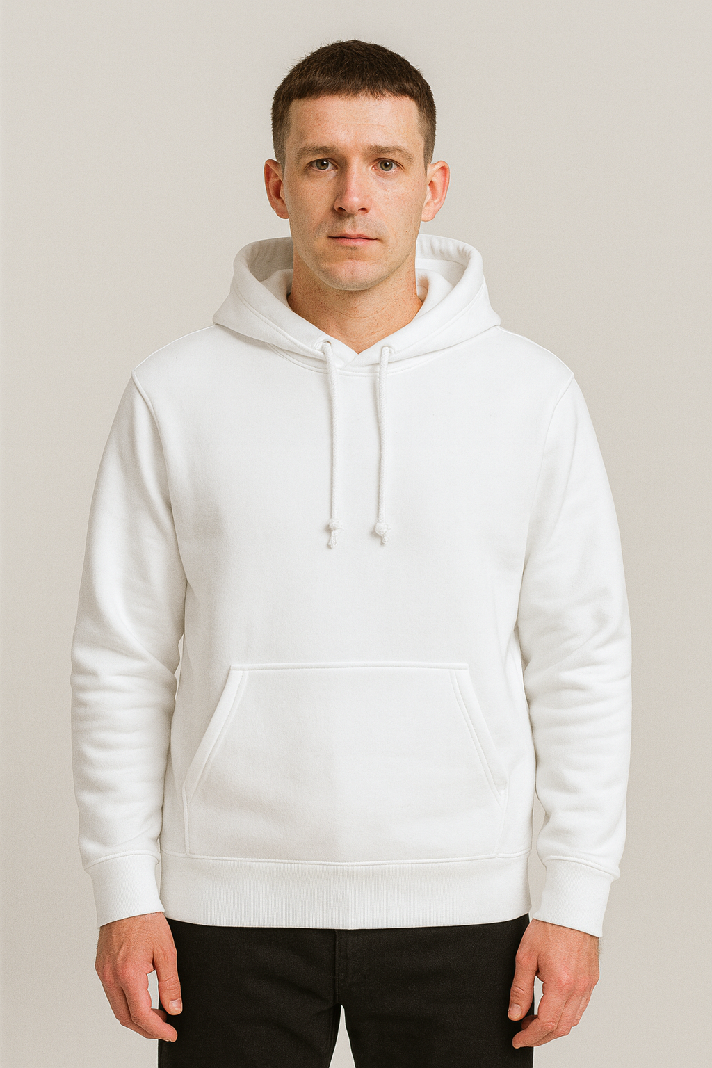 Sweat à capuche sans zip White – Vue 3