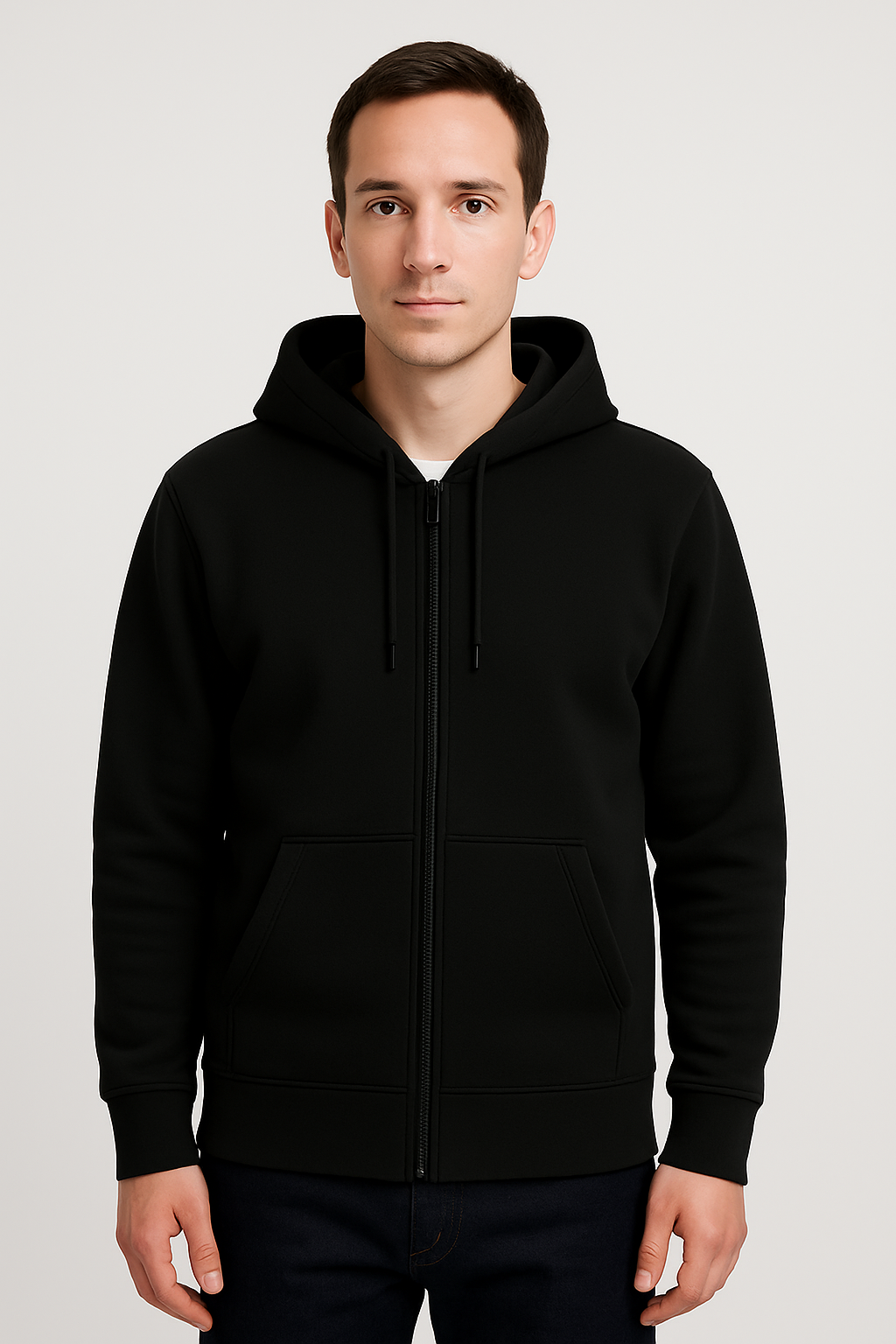 Sweat à capuche avec zip Black – Vue 3