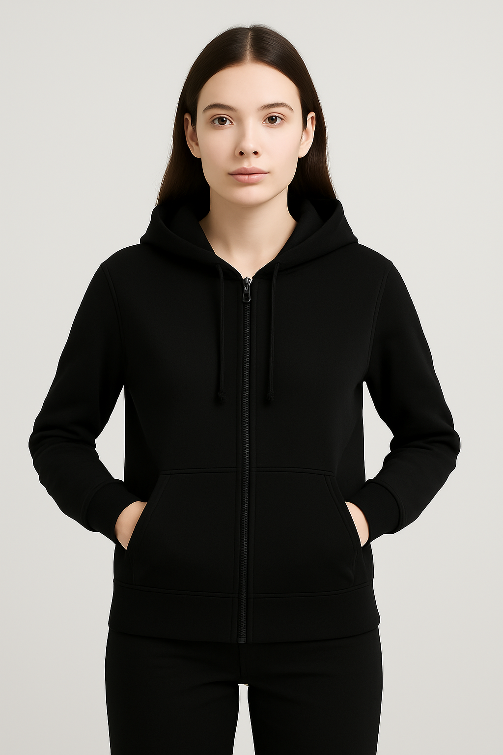 Sweat à capuche avec zip Black – Vue 2