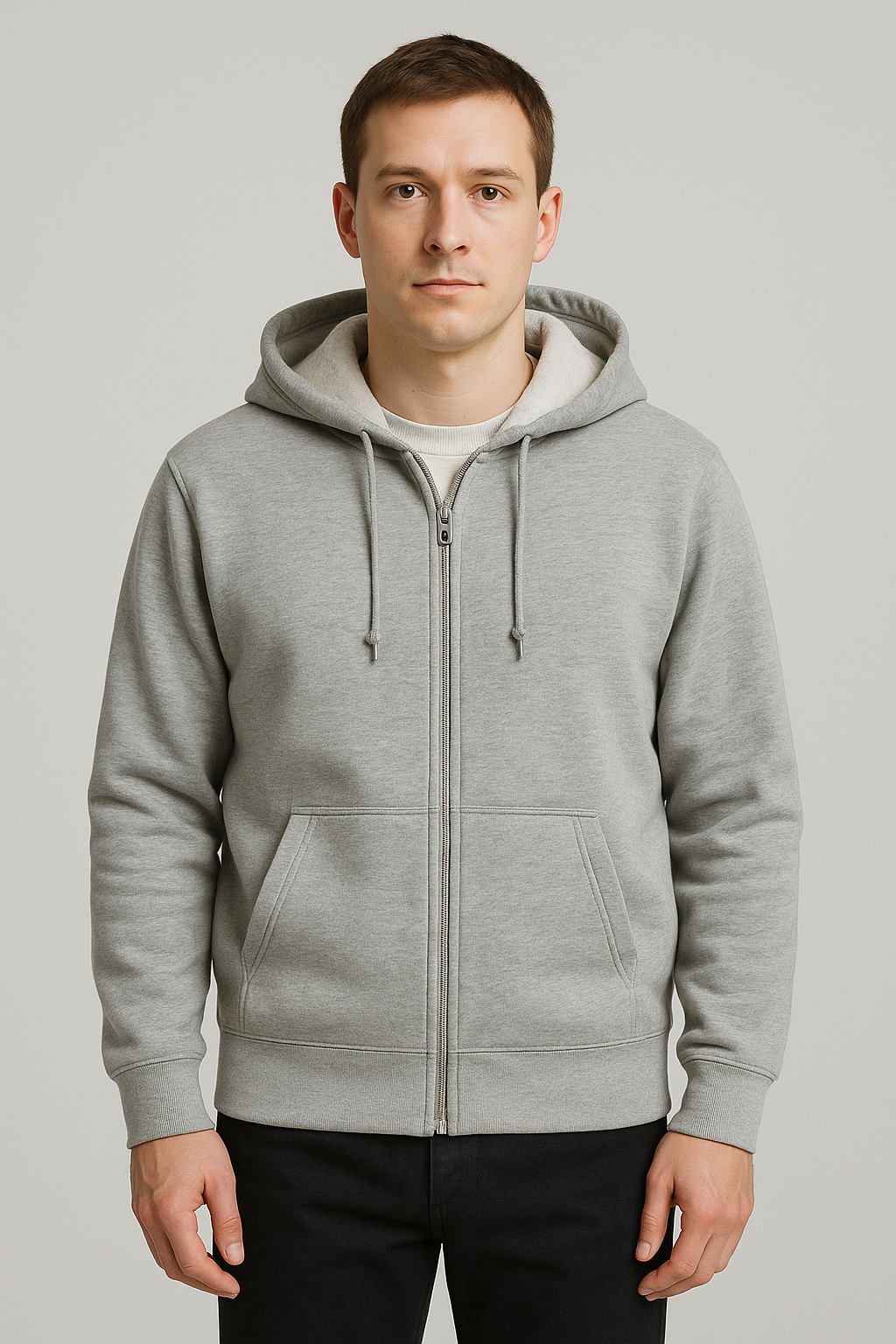 Sweat à capuche avec zip Gray – Vue 3