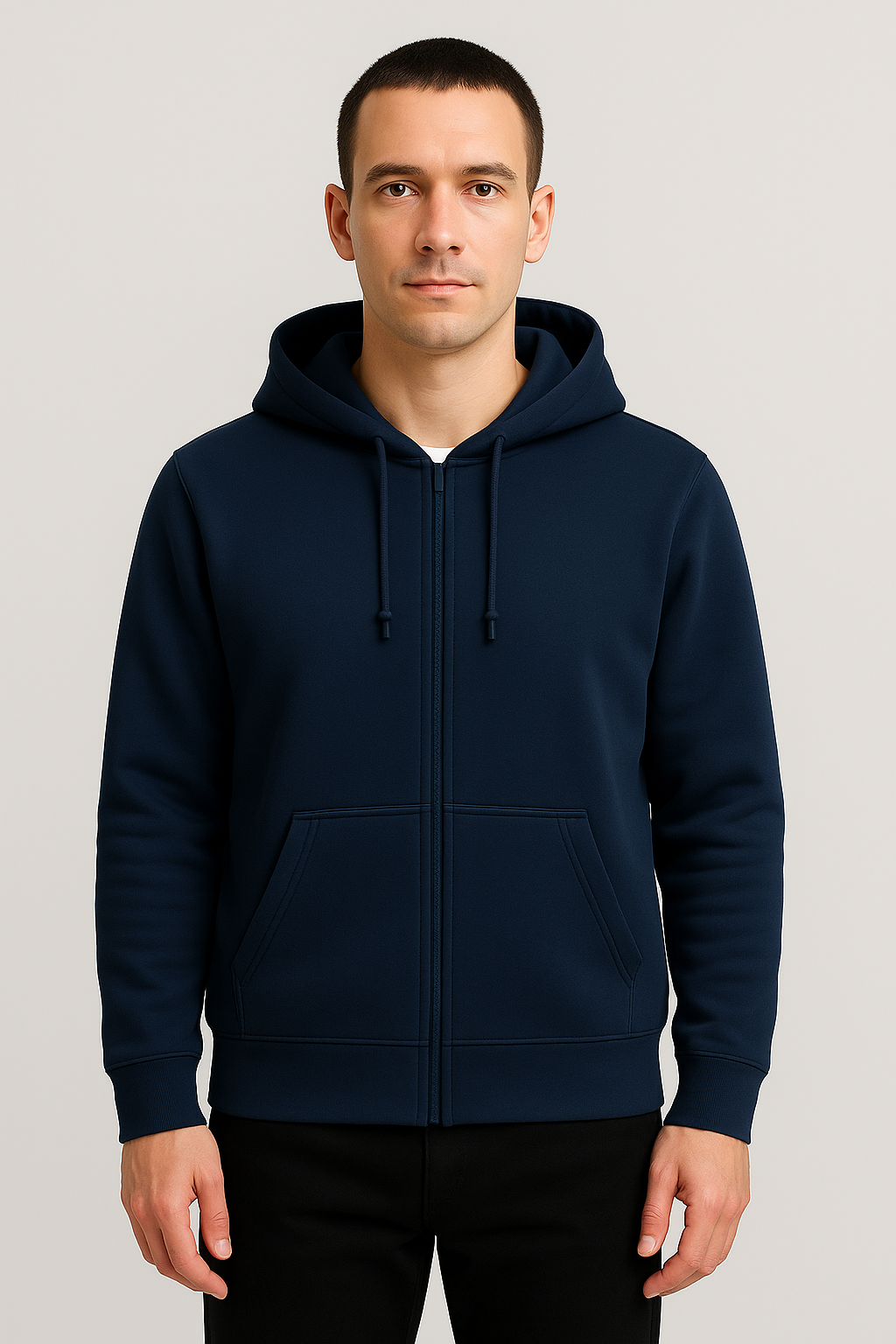 Sweat à capuche avec zip Navy blue – Vue 3