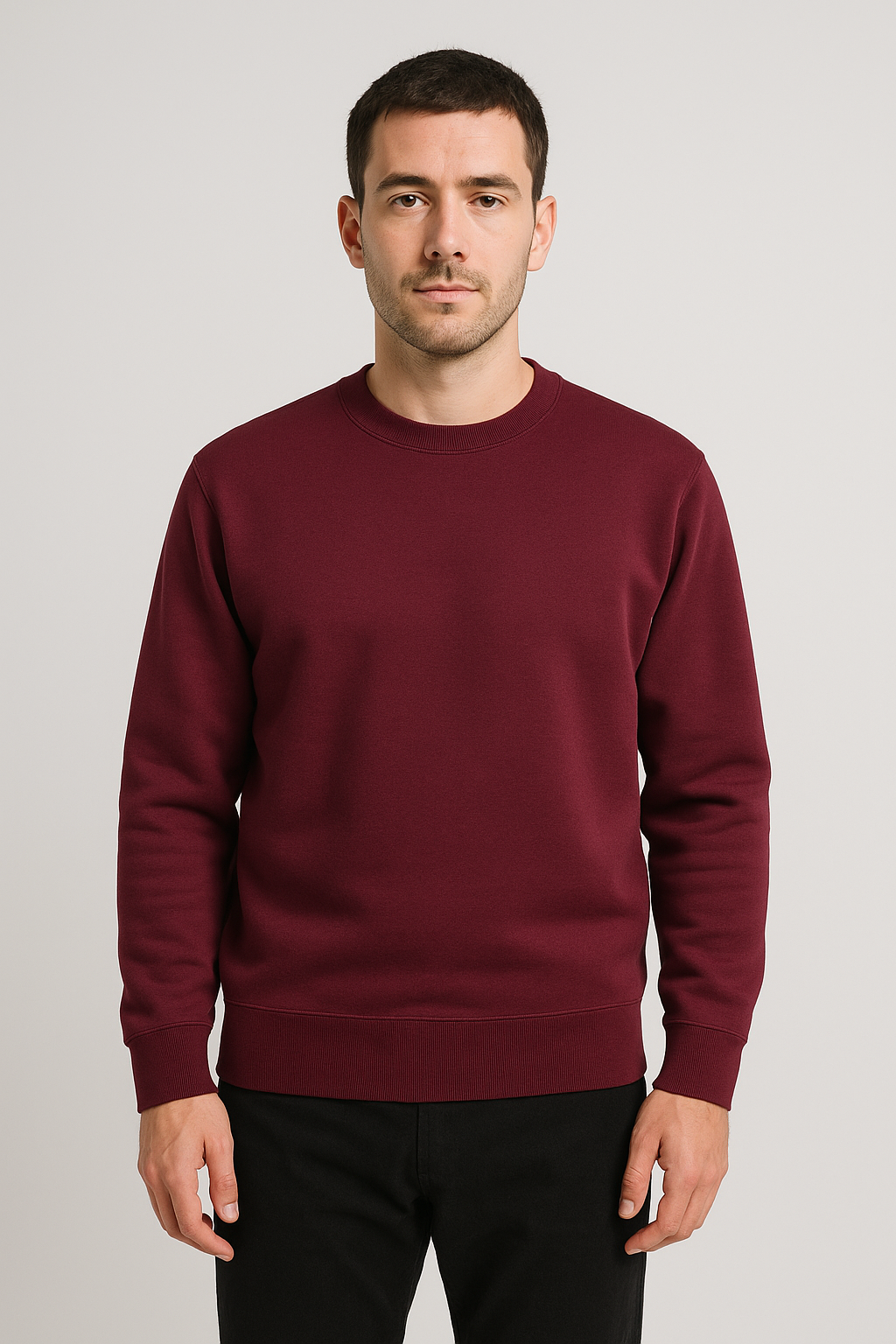 Sweat col rond Maroon – Vue 3
