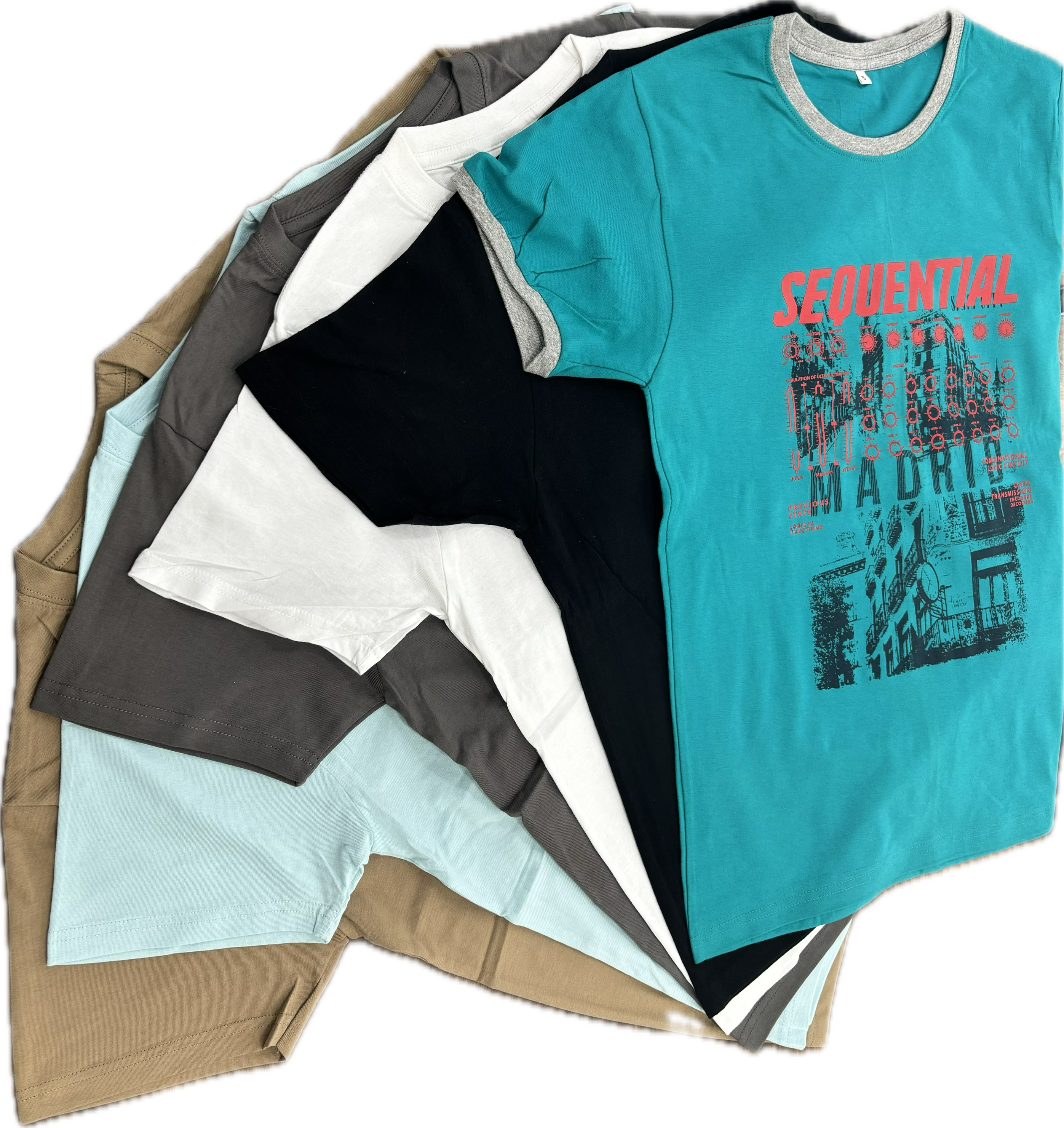 T-shirt pack de 10 (100 pcs) Assorted patterns – Vue 1